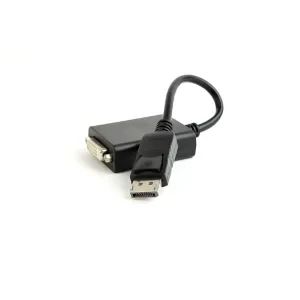 CABLU video GEMBIRD, adaptor DisplayPort (T) la DVI-I DL (M), 10cm, rezolutie maxima 4K UHD (3840 x 2160) la 30 Hz, negru, &quot;A-DPM-DVIF-03&quot; (include TV 0.06 lei)