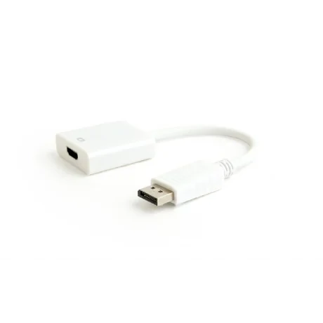 CABLU video GEMBIRD, adaptor DisplayPort (T) la HDMI (M), 10cm, rezolutie maximaFull HD (1920 x 1080) la 60Hz, alb, "A-DPM-HDMIF-002-W" (include TV 0.06 lei)