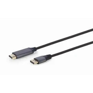 CABLU video GEMBIRD, adaptor DisplayPort (T) la HDMI (T), DP v1.2, 4K (3840 x 2160) la 60Hz, 1.8m, negru, &quot;CC-DP-HDMI-4K-6&quot; (include TV 0.18lei)