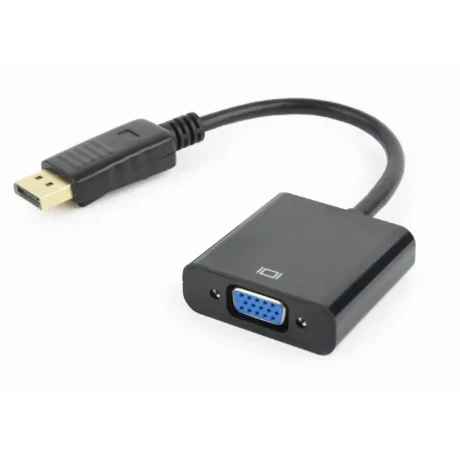 CABLU video GEMBIRD, adaptor DisplayPort (T) la VGA (M), 10cm, rezolutie maxima Full HD (1920 x 1080) la 60Hz, negru, &quot;A-DPM-VGAF-02&quot; (include TV 0.06 lei)