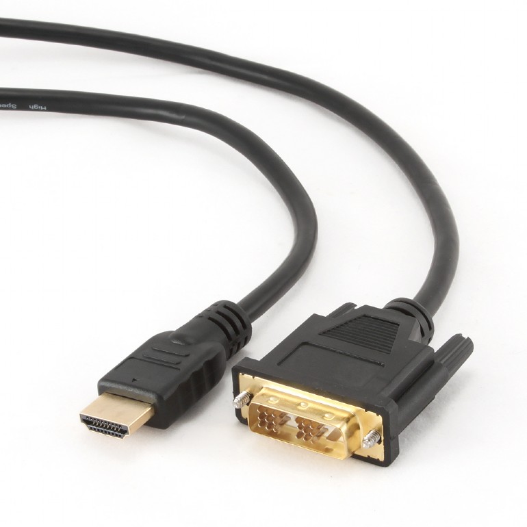 CABLU video GEMBIRD, adaptor HDMI (T) la DVI-D SL (T), 0.5m, conectori auriti, negru, "CC-HDMI-DVI-0.5M" (include TV 0.06 lei) thumb
