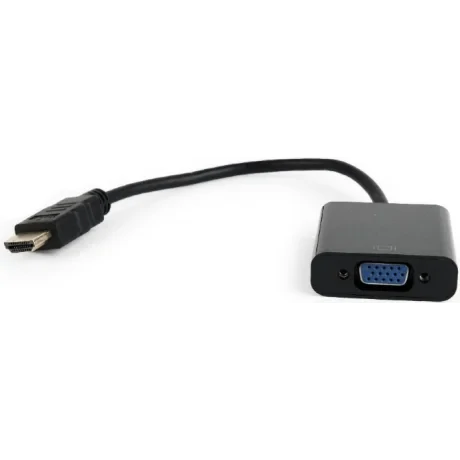 CABLU video GEMBIRD, adaptor HDMI (T) la VGA (M), 15cm, rezolutie maxima Full HD (1920 x 1080) la 60Hz, negru, &quot;A-HDMI-VGA-04&quot; (include TV 0.06 lei)