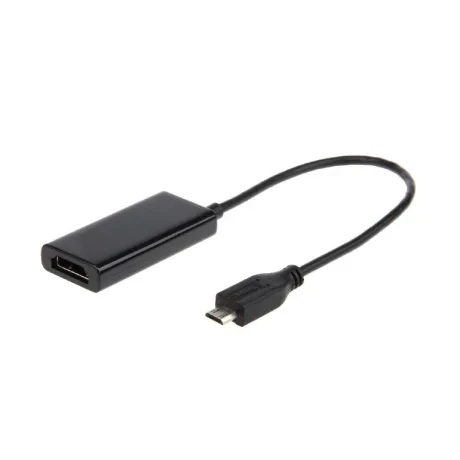 CABLU video GEMBIRD, adaptor Micro-USB (T) la HDMI (M), 16cm, rezolutie maxima Full HD (1920 x 1080) la 60Hz, conecteaza smartphone cu mufa 5-pin MHL la TV, negru, "A-MHL-002" (include TV 0.06 lei)