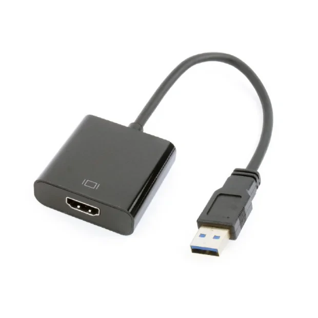 CABLU video GEMBIRD, adaptor USB 3.0 (T) la HDMI (M), 15cm, rezolutie maxima Full HD (1920 x 1080) la 60Hz, negru, &quot;A-USB3-HDMI-02&quot; (include TV 0.06 lei)
