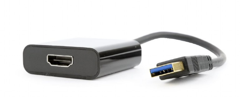 CABLU video GEMBIRD, adaptor USB 3.0 (T) la HDMI (M), 15cm, rezolutie maxima Full HD (1920 x 1080) la 60Hz, negru, "A-USB3-HDMI-02" (include TV 0.06 lei) thumb