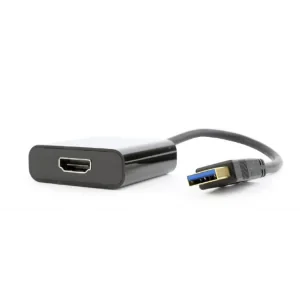 CABLU video GEMBIRD, adaptor USB 3.0 (T) la HDMI (M), 15cm, rezolutie maxima Full HD (1920 x 1080) la 60Hz, negru, &quot;A-USB3-HDMI-02&quot; (include TV 0.06 lei)