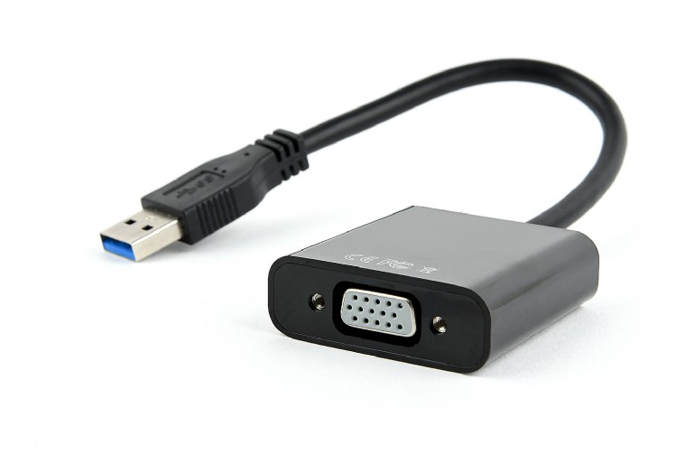 CABLU video GEMBIRD, adaptor USB 3.0 (T) la VGA (M), 15cm, rezolutie maxima Full HD 1920 x 1080 la 60Hz, negru, "AB-U3M-VGAF-01" (include TV 0.06 lei) thumb