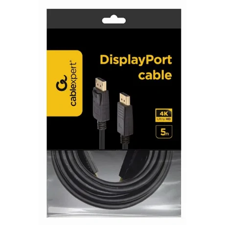 CABLU video GEMBIRD, DisplayPort (T) la DisplayPort (T), 5m, DD 1.2, rezolutie maxima 4K (3840 x 2160) la 60 Hz, negru, &quot;CC-DP2-5M&quot; (include TV 0.8lei)