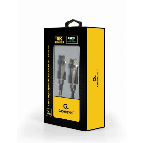 CABLU video GEMBIRD, HDMI (T) la HDMI (T), 3m, HDMI 2.1, premium, conectori auriti, rezolutie maxima 8K (7680 x 4320) la 60 Hz, negru, &quot;CCBP-HDMI8K-3M&quot; (include TV 0.8lei)