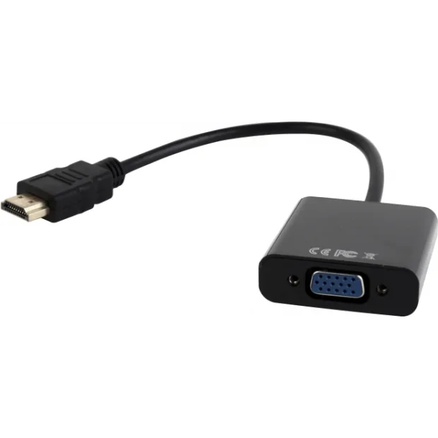 CABLU video GEMBIRD, splitter HDMI (T) la VGA (M) + Jack 3.5mm (T), 15cm, rezolutie maxima Full HD (1920 x 1080) la 60Hz, converteste semnal digital HDMI in analog VGA + cablu audio 3.5 mm jack, negru, &quot;A-HDMI-VGA-03&quot; (include TV 0.06 lei)
