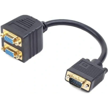 CABLU video GEMBIRD, splitter VGA (T) la 2 x VGA (M), 20cm, negru, &quot;CC-VGAX2-20CM&quot; (include TV 0.18lei)
