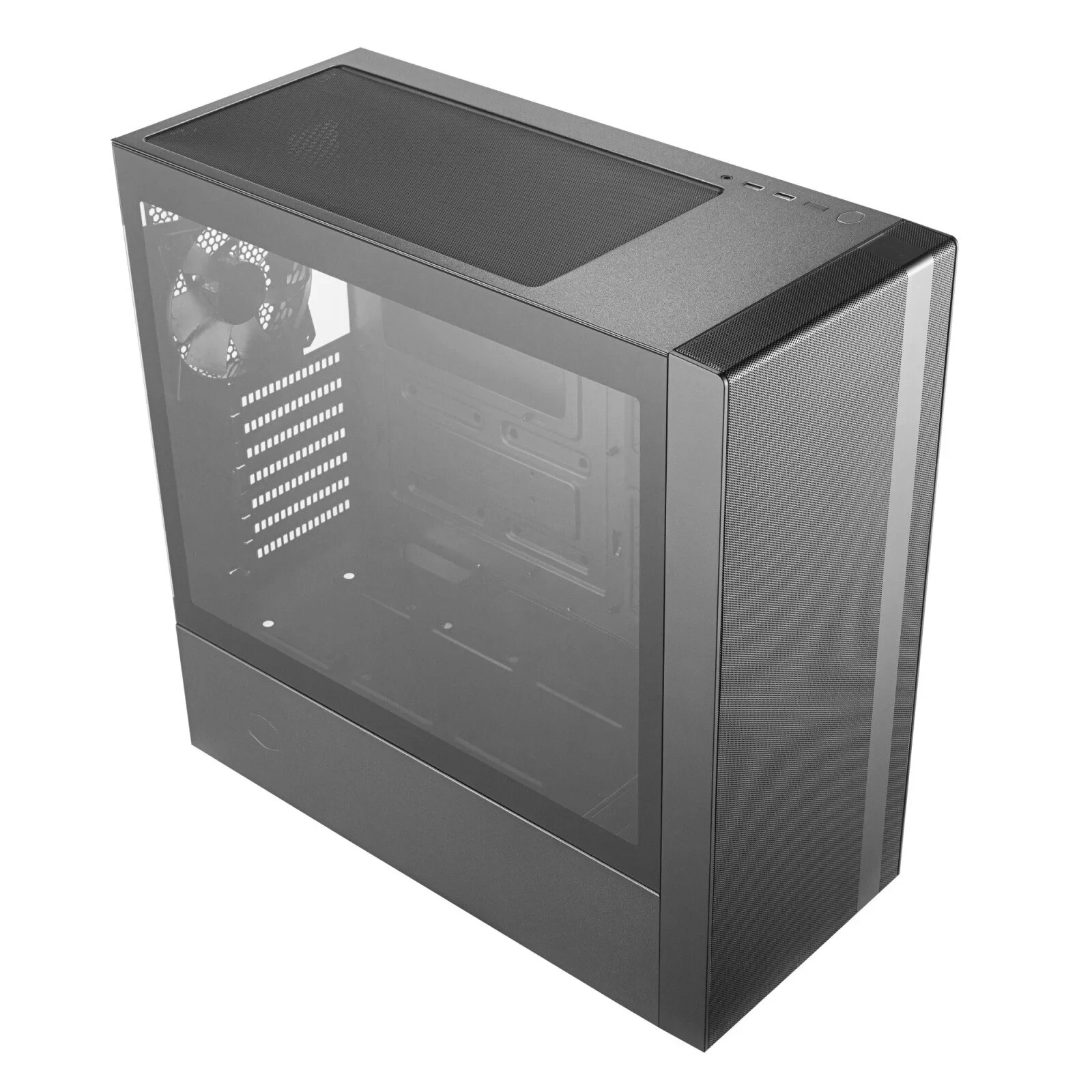 CARCASA Cooler Master, Middle Tower, ATX, &quot;MasterBox NR600&quot;, fara sursa, sticla securizata, 2 x fan, USB 3.0 x 2, Jack 3.5mm x 1, mesh , &quot;MCB-NR600-KGNN-S00&quot;