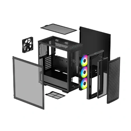 CARCASA DEEPCOOL CK560, Middle Tower, E-ATX, &quot;CK560&quot;., fara sursa, sticla securizata, 3 x 120mm RGB fan, 1 x 140mm black fan , USB 3.0 x 2, USB 3.1 Type-C x 1, Jack 3.5mm x 1,  &quot;R-CK560-BKAAE4-G-1&quot;