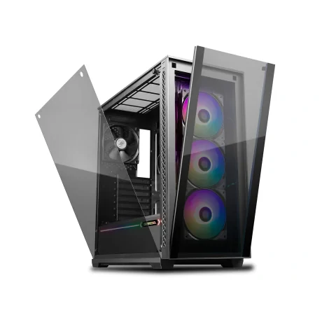 CARCASA DEEPCOOL MATREXX 70 ADD-RGB 3F, Middle Tower E-ATX, fara sursa, sticla securizata, 4 x fan, USB 2.0 x 1, USB 3.0 x 2, Jack 3.5mm x 2, mesh add RGB fan controller (inclusiv RGB) &quot;DP-ATX-MATREXX70-BKG0P-3F&quot;