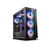 CARCASA DEEPCOOL MATREXX 70 ADD-RGB 3F, Middle Tower E-ATX, fara sursa, sticla securizata, 4 x fan, USB 2.0 x 1, USB 3.0 x 2, Jack 3.5mm x 2, mesh add RGB fan controller (inclusiv RGB) &quot;DP-ATX-MATREXX70-BKG0P-3F&quot;