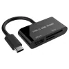 CARD READER extern GEMBIRD, 2 in 1, interfata USB Type C, citeste/scrie: SD, micro SD; adaptor USB Type C la USB (M)(pt. stick USB); plastic, negru, &quot;UHB-CR3-02&quot; (include TV 0.18lei)