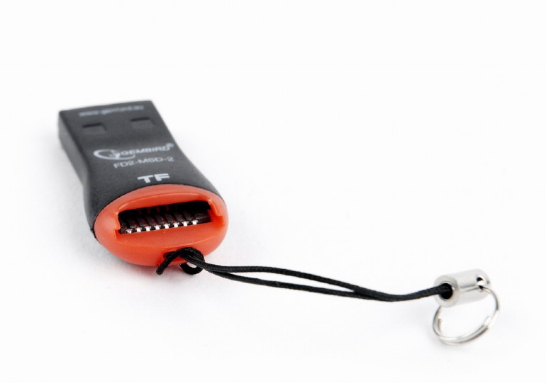 CARD READER extern GEMBIRD, interfata USB 3.0, citeste/scrie: micro SD; plastic, negru cu rosu, "FD2-MSD-3" (include TV 0.03 lei) thumb