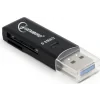 CARD READER extern GEMBIRD, interfata USB 3.0, citeste/scrie: SD, micro SD; plastic, black &quot;UHB-CR3-01&quot; (include TV 0.03 lei)