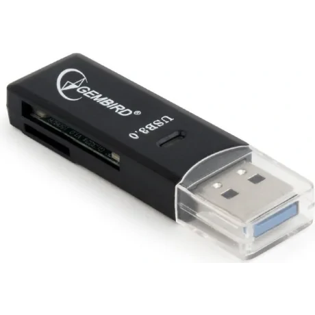 CARD READER extern GEMBIRD, interfata USB 3.0, citeste/scrie: SD, micro SD; plastic, black &quot;UHB-CR3-01&quot; (include TV 0.03 lei)