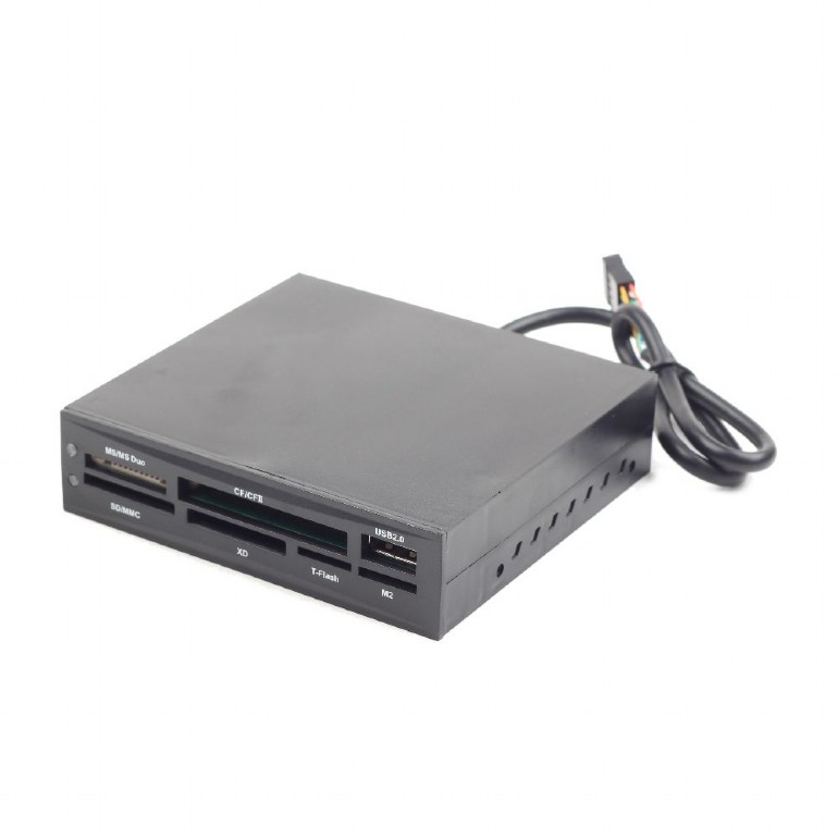 CARD READER intern GEMBIRD, interfata USB 2.0, citeste/scrie: SD, microSD, MMC, MS, XD, M2, CF; metalic, black "FDI2-ALLIN1-02-B" (include TV 0.18lei) thumb