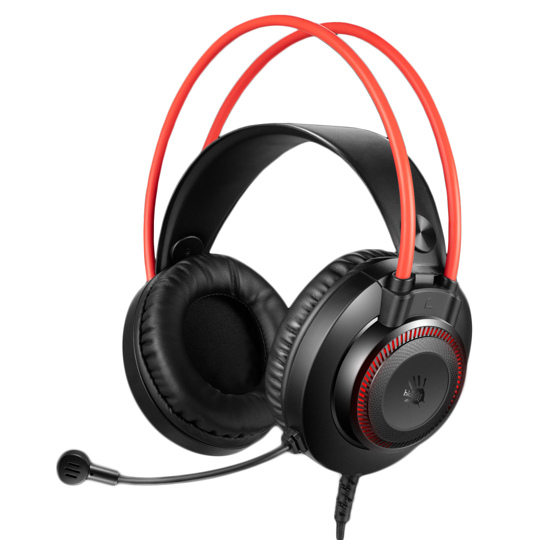 CASTI A4TECH Bloody gaming, cu fir, tip standard, utilizare multimedia (PC and more), microfon pe casca, iluminare, negru / rosu, jack 3.5", "G200" (include TV 0.8lei) thumb
