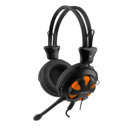 CASTI A4tech, &quot;ComfortFIt&quot;, cu fir, standard, utilizare multimedia, microfon pe brat, conectare prin Jack 3.5 mm x 2, negru / portocaliu, &quot;HS-28-3&quot;, (include TV 0.8lei)