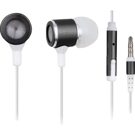 CASTI Gembird, cu fir, intraauriculare, pt smartphone, microfon pe fir, conectare prin Jack 3.5 mm, alb / negru, &quot;MHS-EP-001&quot;, (include TV 0.18lei)