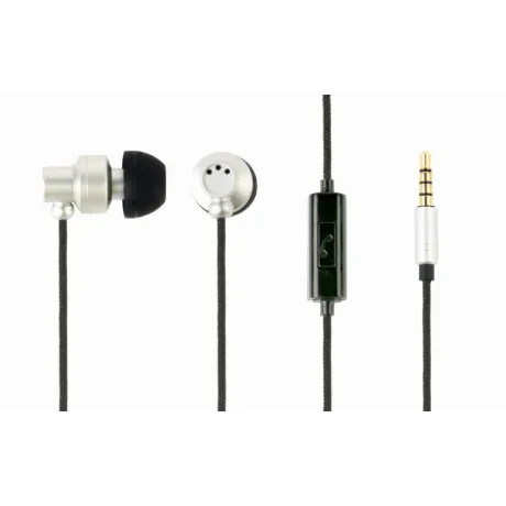 CASTI Gembird, &quot;Paris&quot;, cu fir, intraauriculare, pt smartphone, microfon pe fir, conectare prin Jack 3.5 mm, negru / argintiu, &quot;MHS-EP-CDG-S&quot;, (include TV 0.18lei)