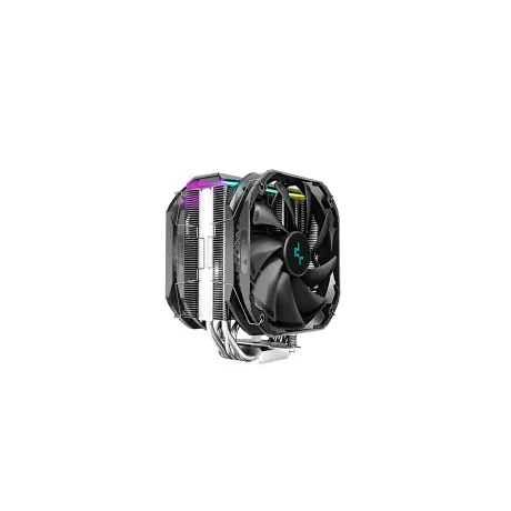 COOLER DEEPCOOL, skt. universal, racire cu aer, vent. 120mm x 2, 1200rpm, LED RGB, &quot;AS500 PLUS&quot;, &quot;R-AS500-BKNLMP-G&quot; (include TV 0.8 lei)