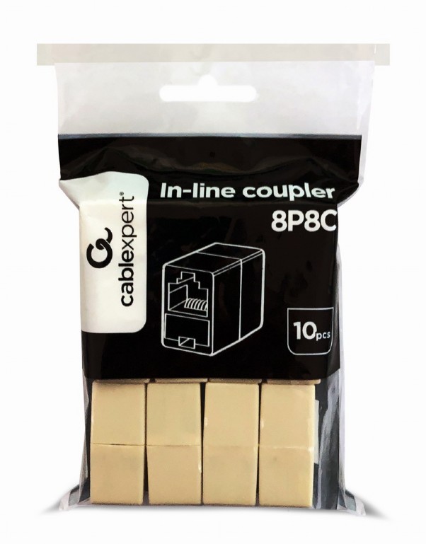 CUPLA RJ-45 GEMBIRD pt. cablu UTP, RJ-45 (M) x 2, plastic, 10 buc, "TA-350-10" thumb
