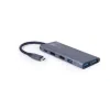 DOCKING Station Gembird universal, 3-in-1, conectare PC USB Type C, USB-C x 1, USB-A 3.1 x 3, porturi video HDMI x 2,  PD  60 W, argintiu, &quot;A-CM-COMBO3-01&quot; (include TV 0.18lei)