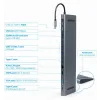 DOCKING Station Gembird universal, 9-in-1, conectare PC USB Type C, USB-C x 3, USB-A 3.1 x 3, USB-A 2.0 x 2, porturi video HDMI x 1, VGA x 1, PD  60 W, RJ45, SD, microSD, Audio, argintiu, &quot;A-CM-COMBO9-01&quot; (include TV 0.18lei)
