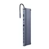 DOCKING Station Gembird universal,11-in-1, conectare PC USB Type C, USB-C x 1, USB-A 3.1 x 1, USB-A 2.0 x 3, porturi video HDMI x 1, VGA x 1, RJ45 x 1, PD  87W, SD, microSD, Audio, argintiu, &quot;A-CM-COMBO11-01&quot; (include TV 0.18lei)