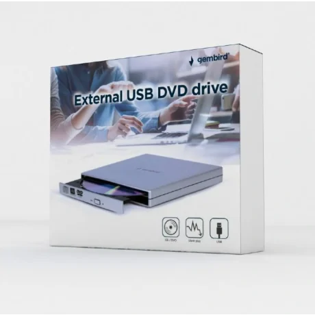 DVD-RW extern, GEMBIRD, interfata USB 2.0, argintiu, &quot;DVD-USB-02-SV&quot; (include TV 0.8lei)
