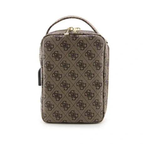 Geanta universala de calatorie Guess PU 4G Printed Stripes Maro