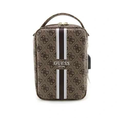 Geanta universala de calatorie Guess PU 4G Printed Stripes Maro