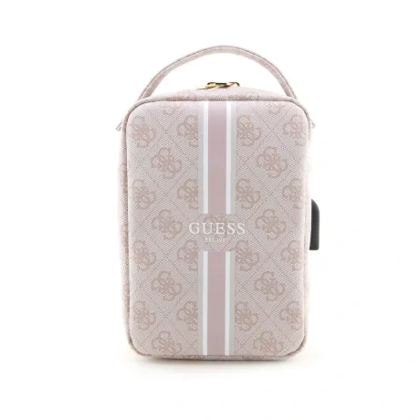 Geanta universala de calatorie Guess PU 4G Printed Stripes Pink