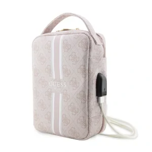 Geanta universala de calatorie Guess PU 4G Printed Stripes Pink