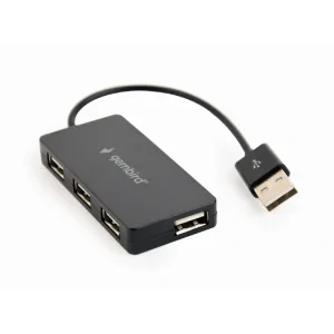 HUB extern GEMBIRD, porturi USB: USB 2.0 x 4, conectare prin USB 2.0, cablu 0.15 m, negru, &quot;UHB-U2P4-04&quot;  (include TV 0.8lei)