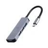 HUB extern GEMBIRD, porturi USB: USB 3.1 x 1, USB 2.0 x 3, conectare prin USB Type-C, argintiu, &quot;UHB-CM-U3P1U2P3-01&quot;  (include TV 0.8lei)