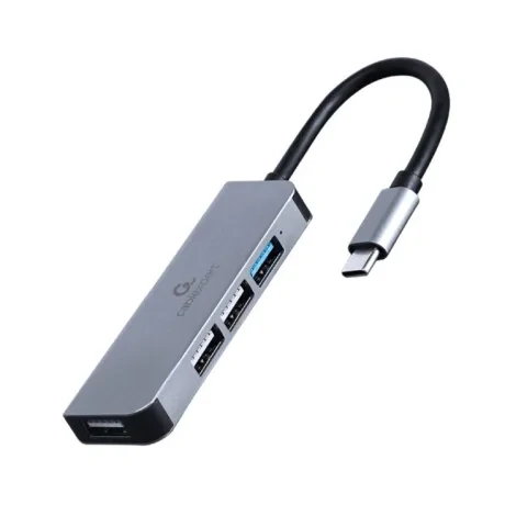HUB extern GEMBIRD, porturi USB: USB 3.1 x 1, USB 2.0 x 3, conectare prin USB Type-C, argintiu, &quot;UHB-CM-U3P1U2P3-01&quot;  (include TV 0.8lei)