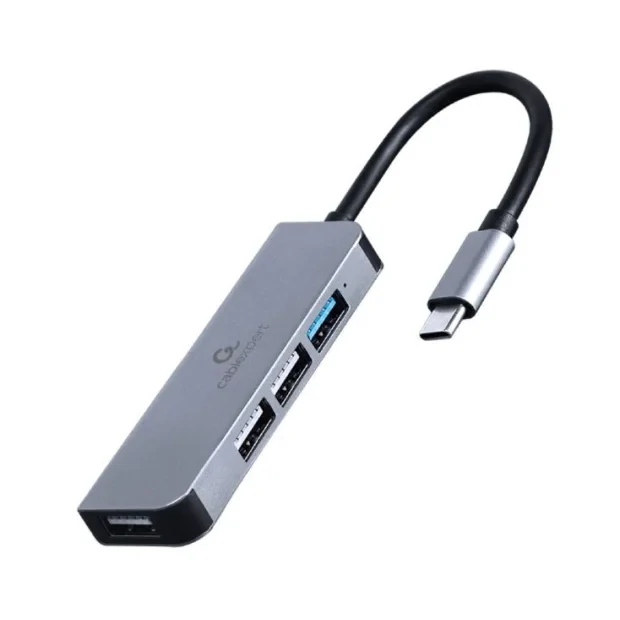 HUB extern GEMBIRD, porturi USB: USB 3.1 x 1, USB 2.0 x 3, conectare prin USB Type-C, argintiu, &quot;UHB-CM-U3P1U2P3-01&quot;  (include TV 0.8lei)
