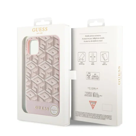 Husa Cover Guess PU G Cube MagSafe pentru iPhone 13 Pink