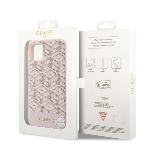 Husa  Cover Guess PU G Cube MagSafe pentru iPhone 11 Pink