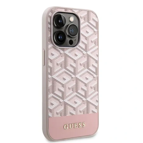 Husa Cover Guess PU G Cube MagSafe pentru iPhone 13 Pro Pink