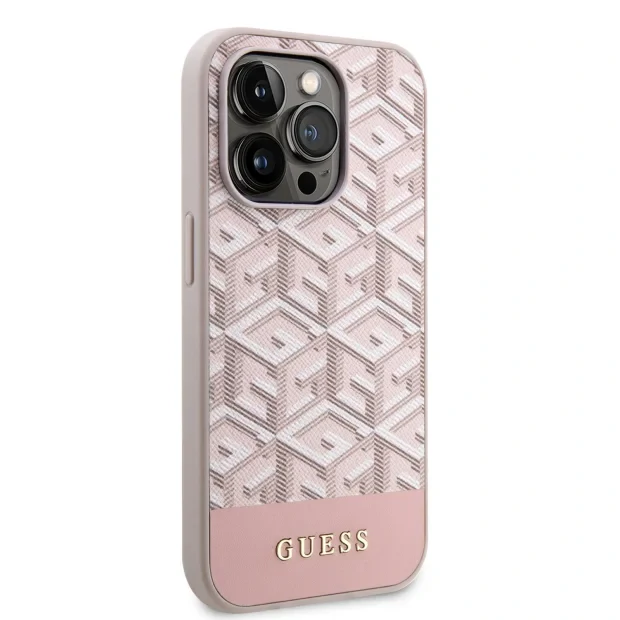 Husa Cover Guess PU G Cube MagSafe pentru iPhone 13 Pro Pink