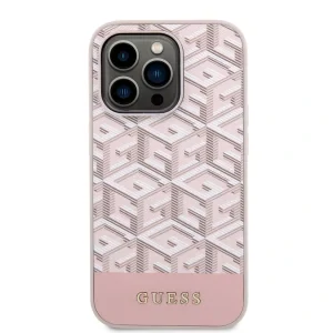 Husa Cover Guess PU G Cube MagSafe pentru iPhone 13 Pro Pink