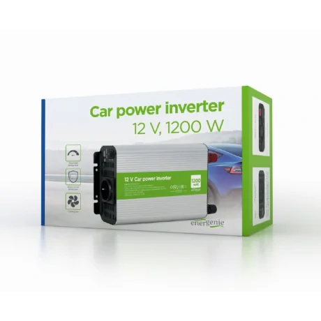 INVERTER GEMBIRD cu sinusoida simulata, Inverter auto, 1200W, Schuko x 1, USB 5V / 2.1A, baterie 10-16V, &quot;EG-PWC1200-01&quot;, (include TV 3.5lei)