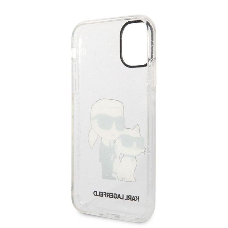 Husa Karl Lagerfeld IML Glitter Karl and Choupette NFT pentru iPhone 11 Transparent thumb