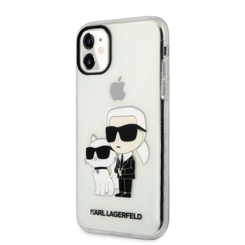 Husa Karl Lagerfeld IML Glitter Karl and Choupette NFT pentru iPhone 11 Transparent thumb
